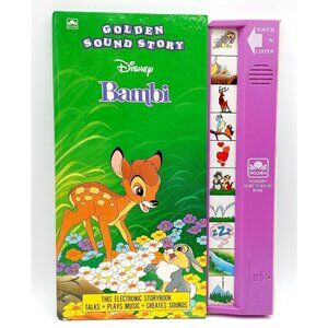 Disney Working Vintage Bambi Golden Sound Story Book 1991